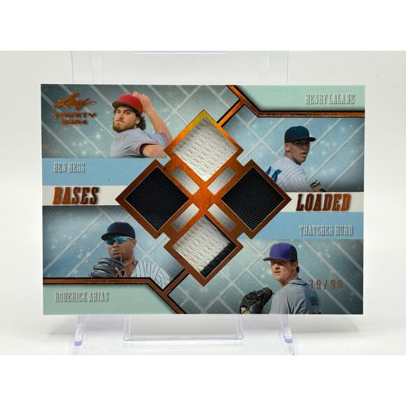 2024 Trinity Ben Hess Roderick Arias Henry Lalane Hurd Quad Patch 39/99 Yankees - Picture 1 of 2